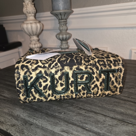 Kurt Geiger Leopard Print Handbag - Black and Gold Metalic Green. price Firm - Picture 2 of 10